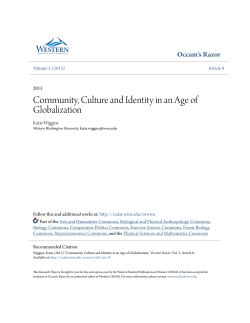 Community, Culture and Identity in an Age of