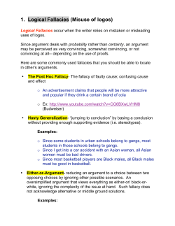 1. Logical Fallacies (Misuse of logos)