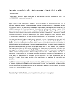 Luni-solar perturbations for missions design in highly elliptical orbits