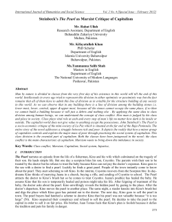 Steinbeck`s The Pearl as Marxist Critique of Capitalism