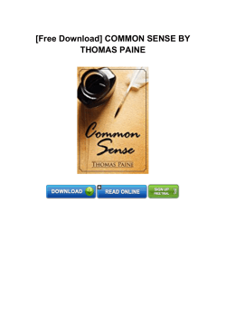 Free COMMON SENSE BY THOMAS PAINE