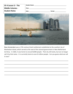 Ch 4 Lesson 3 &ndash; The Middle Colonies