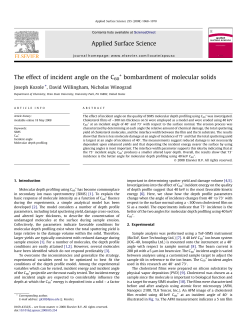 The effect of incident angle on the C60 + bombardment