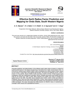 Effective Earth Radius Factor Prediction and Mapping for Ondo State