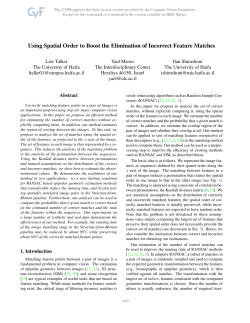 Using Spatial Order to Boost the Elimination of Incorrect Feature