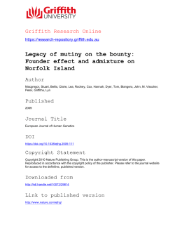 Legacy of mutiny on the bounty: Founder effect and admixture on