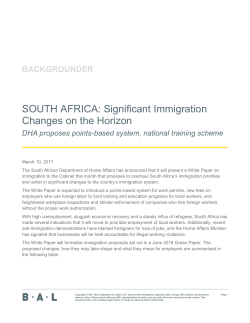 SOUTH AFRICA: Significant Immigration Changes on the Horizon