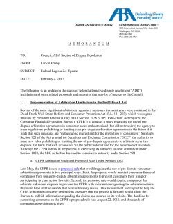 Federal Legislative Update