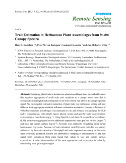 Trait Estimation in Herbaceous Plant Assemblages from in situ