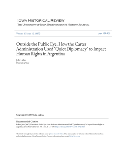 Outside the Public Eye: How the Carter Administration Used &acirc;