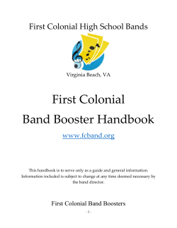 Parent Handbook - First Colonial High School Bands