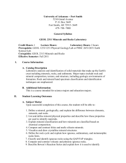 Minerals and Rocks Laboratory