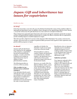 Japan: Gift and inheritance tax issues for expatriates