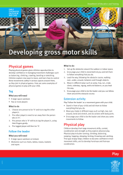 Developing gross motor skills tip sheet