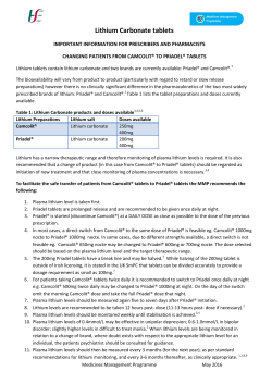 Lithium Carbonate tablets