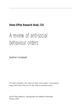 A review of anti-social behaviour orders