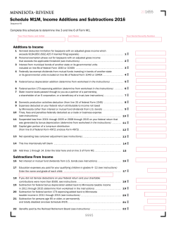 Schedule M1M, Income Additions and Subtractions