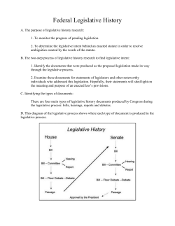 Federal Legislative History