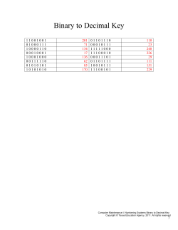 Binary to Decimal Key
