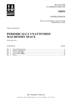 DNV Ship rules Pt.6 Ch.3 - Periodically Unattended Machinery Space