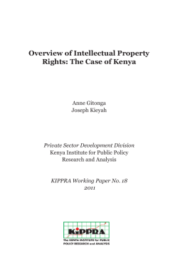 Overview of Intellectual Property Rights: The Case of Kenya