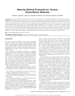 Maturity Method Evaluated for Various Cementitious