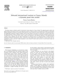 Inbound international tourism to Canary Islands