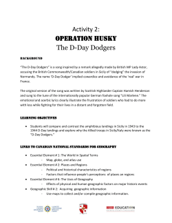 Activity 2: Operation Husky The D-Day Dodgers