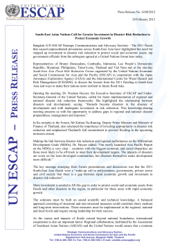 South-East Asian Nations Call for Greater Investment in Disaster