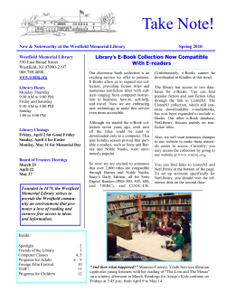 Spring 2010 - Westfield Memorial Library