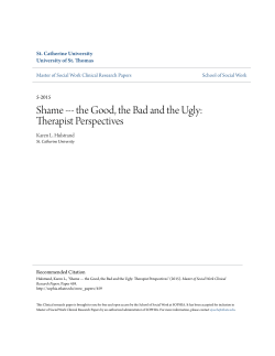 Shame --- the Good, the Bad and the Ugly: Therapist