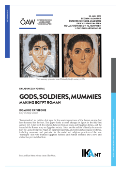 gods, soldiers, mummies - &Ouml;sterreichische Akademie der