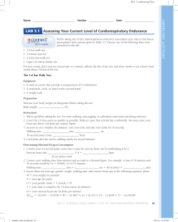 LAB 3.1 Assessing Your Current Level of Cardiorespiratory Endurance