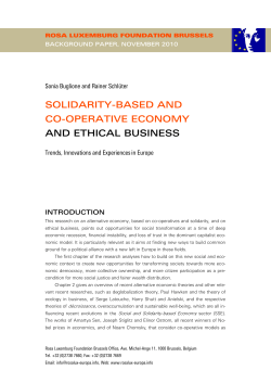 Alternative, solidarity and co-operative economy, ethical business
