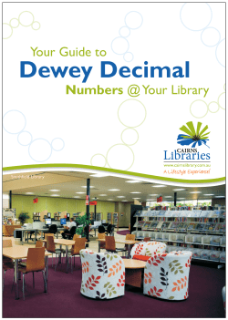 Dewey Decimal Numbers - Cairns Regional Council