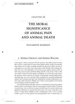 the moral significance of animal pain and animal death