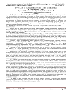 HOW SAFE IS OUR KITCHENWARE MADE OF PLASTICS