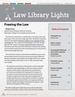 Law Library Lights - Law Librarians` Society of Washington DC