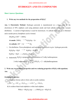 8.Hydrogen and Its compounds