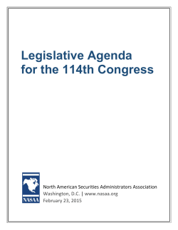 Legislative Agenda for the 114th Congress