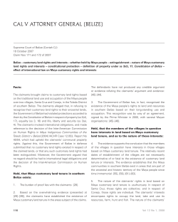 Editors --- "Cal v Attorney General (Belize) Claim Nos 171 and 172