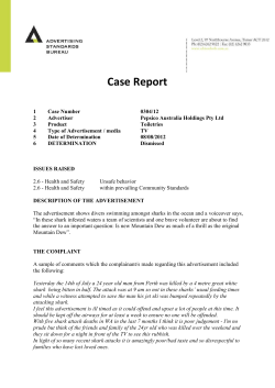 Case Report - Advertising Standards Bureau