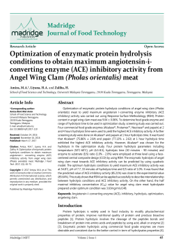 Optimization of enzymatic protein hydrolysis conditions to obtain