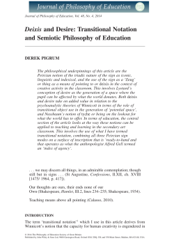 Deixis and Desire: Transitional Notation and Semiotic Philosophy of
