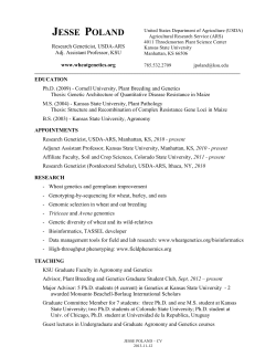 Curriculum Vitae  - K-State Agronomy
