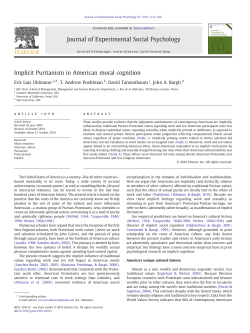 Implicit Puritanism in American moral cognition