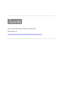 Monuments and Memory in Eastern France