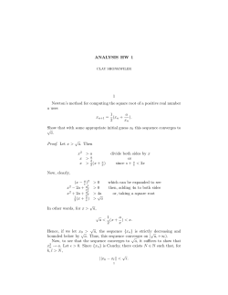 ANALYSIS HW 1 1 Newton`s method for computing the square root