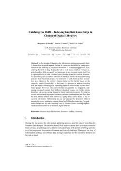 Catching the Drift &ndash; Indexing Implicit Knowledge in Chemical