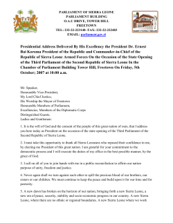 Presidential Address Delivered By His Excellency the President Dr